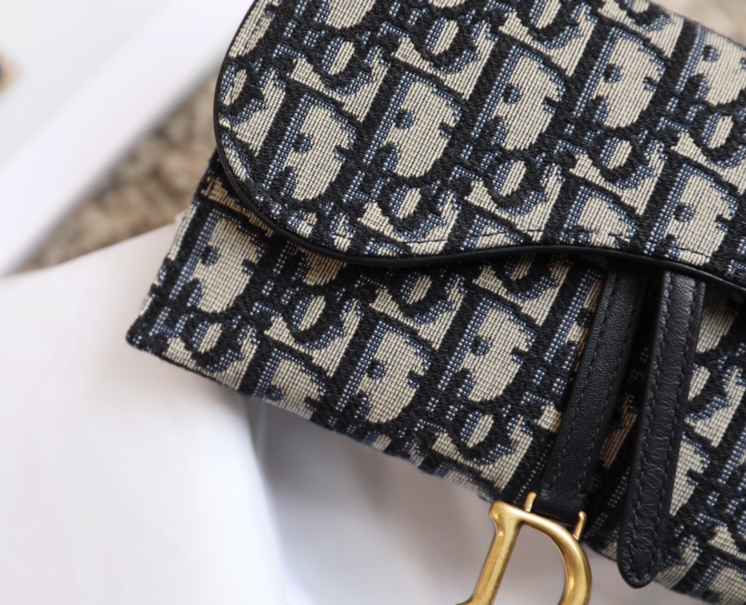 Wholesale Luxury Dior Long Saddle Wallet With Chain Blue Dior Oblique Jacquard S5614Ctzq_M928 - Image 3