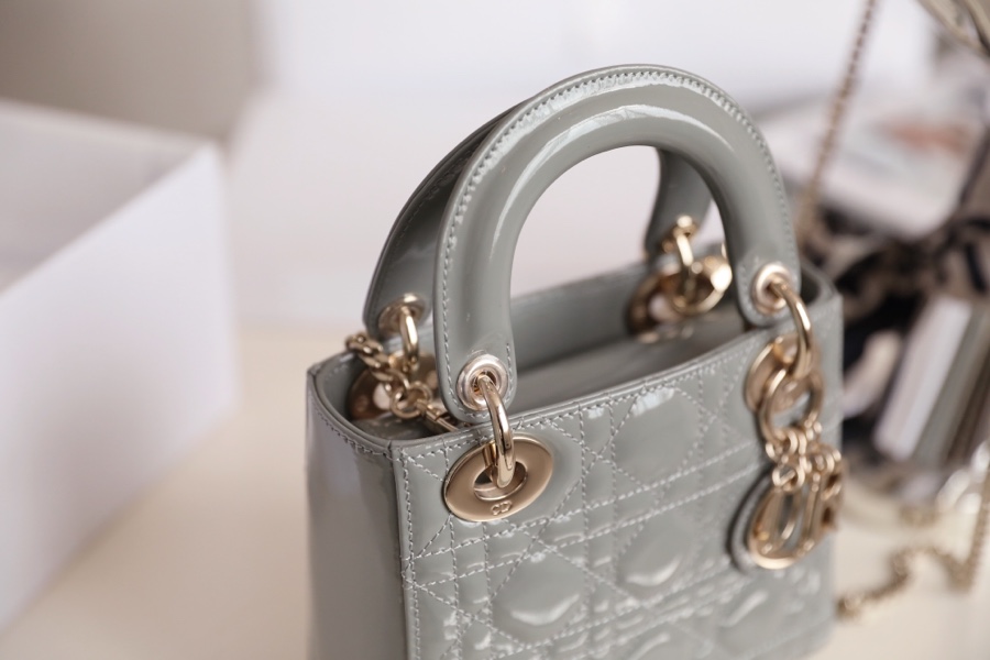 Wholesale Luxury Dior Mini Lady Dior Bag Cloud Blue Patent Cannage Calfskin M0505Owcb_M81B - Image 8
