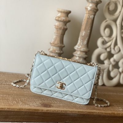 Wholesale Luxury Chanel Wallet On Chain Cloud Blue Ap1450