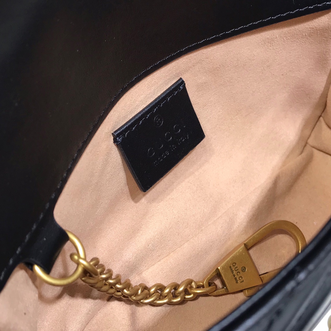 Wholesale Luxury Gucci Gg Marmont Matelasse Super Mini Bag Black 476433 - Image 3