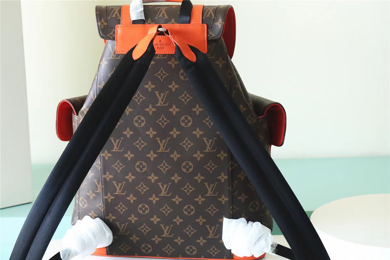 Wholesale Luxury Louis Vuitton Christopher MM Monogram backpack for mens Orange M46814 - Image 2