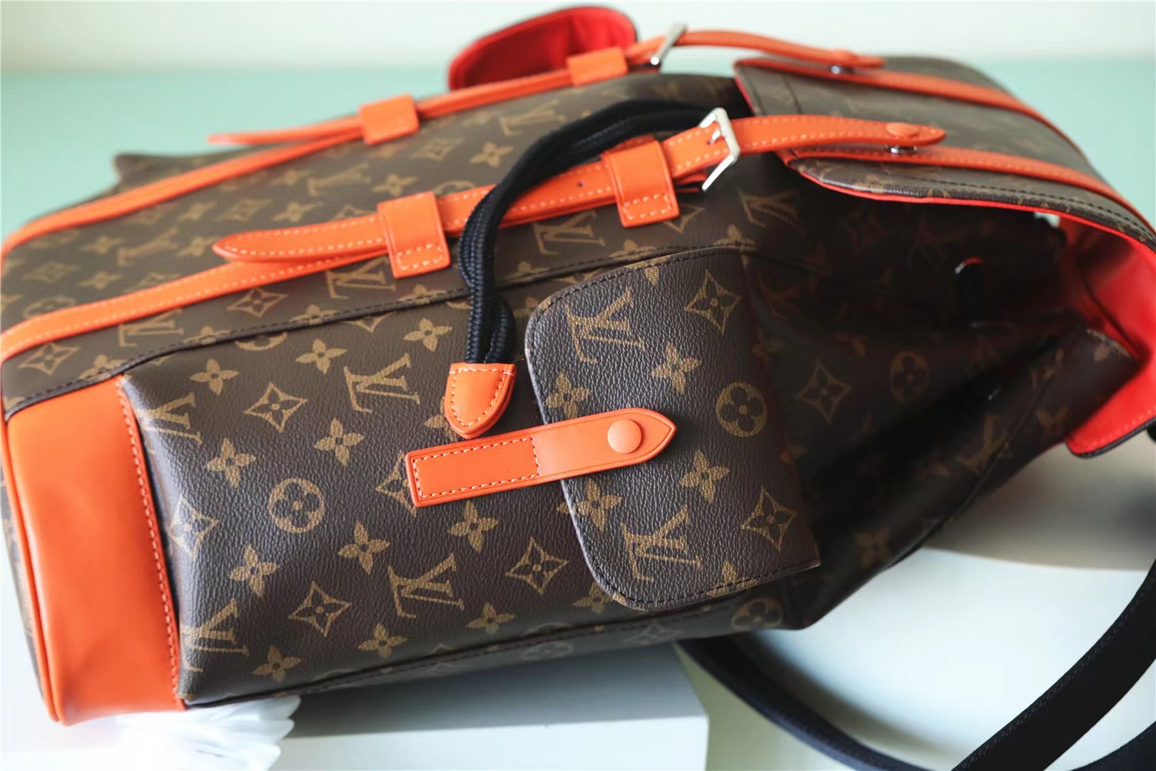 Wholesale Luxury Louis Vuitton Christopher MM Monogram backpack for mens Orange M46814 - Image 7