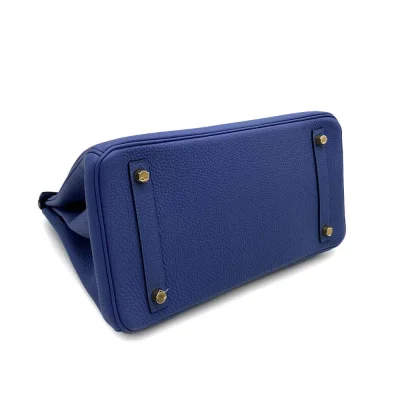 Alternative view of Hermes Birkin 30 Togo Blue Electric D Engraved Handbag